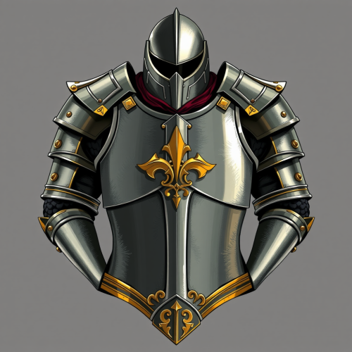 A shiny armor breastplate illustration style.