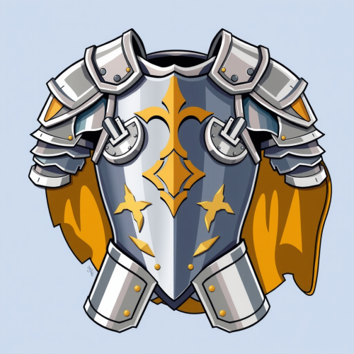 A shiny armor breastplate in a quick sketch.