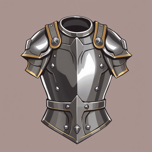 A shiny armor breastplate in a quick style.