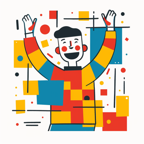 Cartoon Illustration of a happy person