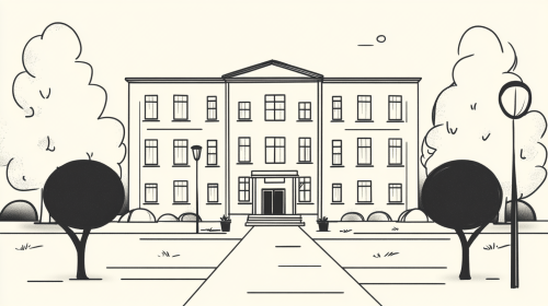 A simple black and white school drawing