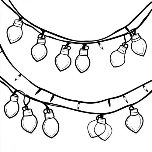 A simple drawing of Christmas lights for kids