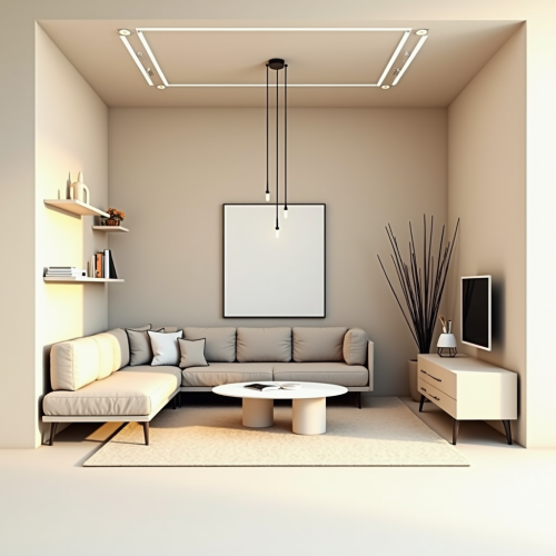 A simple modern home interior design drawing. A simple modern home interior design drawing.