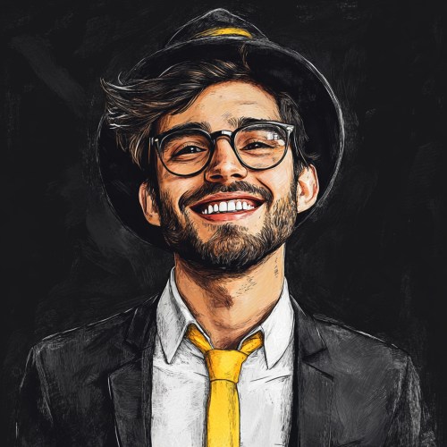 A smiling young man in stylish outfit