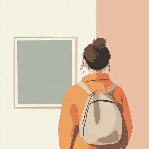 A student looks at the board in class