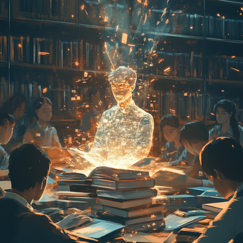 A student using a glowing guide stands out calmly. A student using a glowing guide stands out calmly.