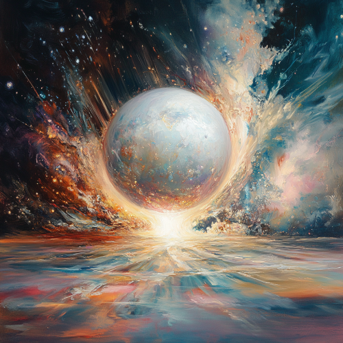 A white sphere radiating advanced technology and spiritual energy. A white sphere radiating advanced technology and spiritual energy.