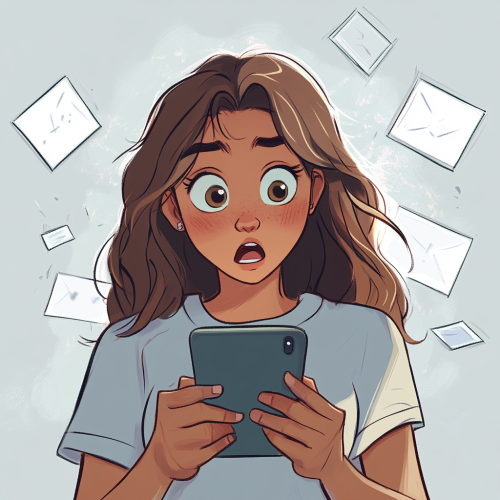 A woman feels embarrassed after sending wrong message