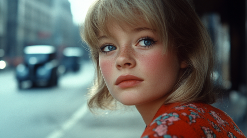 A young Judy Geeson poses in 1960s London.