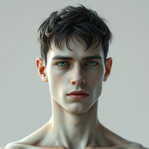 A young man in a futuristic setting.