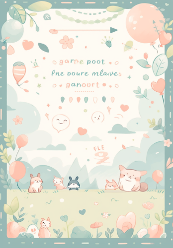 A4 background design for kindergarten newsletter with illustrations.