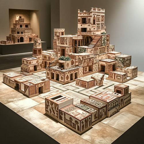 ALT: Build Purepecha buildings on city model with motifs.