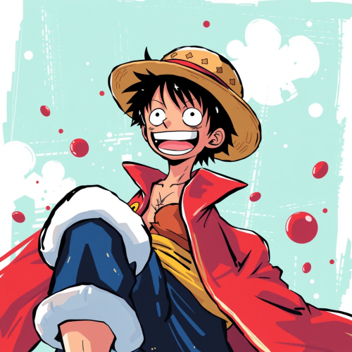 Abstract Art Style Depicting Luffy from One Piece