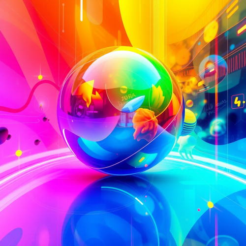 Abstract Bright Colors in a Futuristic Image