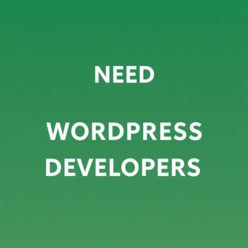Ad for WordPress Developers on Green Gradient
