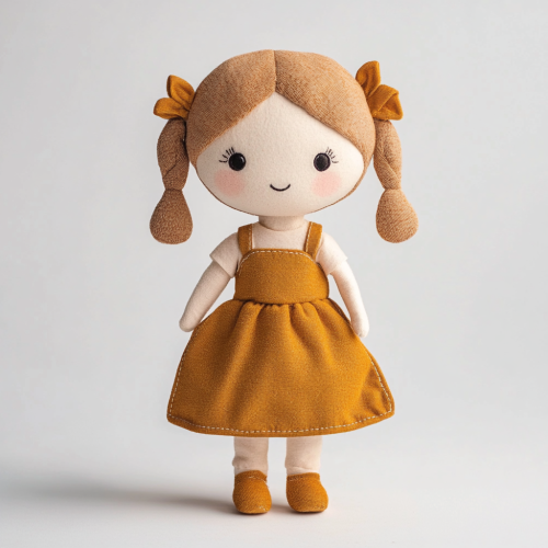 Adorable, friendly doll sketch with simple design