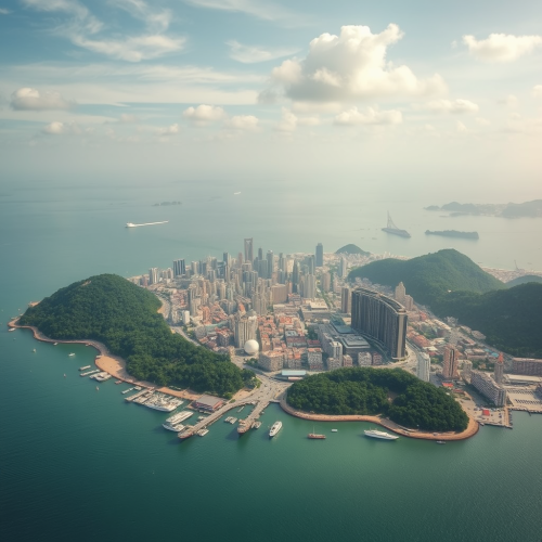 Aerial View of New Port City, Little Andaman