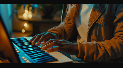 African American boy edits video on iPad