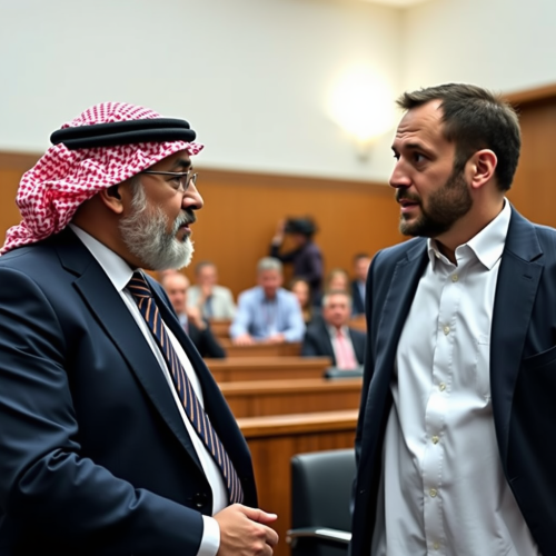 Akbar Al Baker and Guillaume Faury in Courtroom