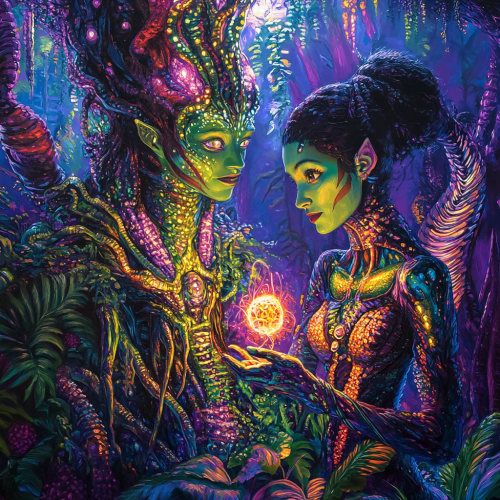 Alien Adam and Eve in Namek's Jungle