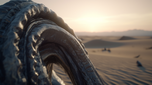 Alien Tentacle in Desert Sunset