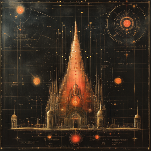 Alien technology shown with ancient symbols on black background