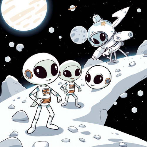 Aliens go on an exciting space adventure.