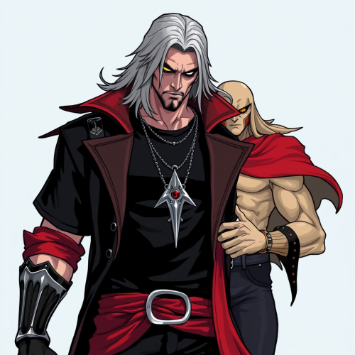 Alucard Wearing a Booba Black T-Shirt from Castlevania