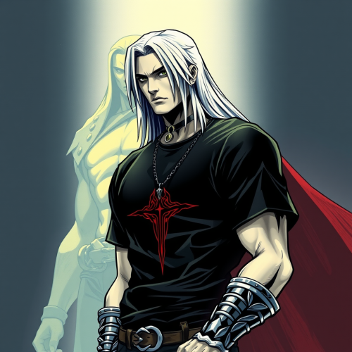Alucard in Black T-shirt from Castlevania with Booba