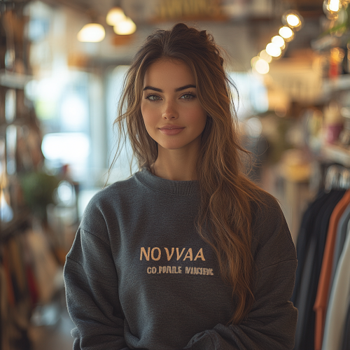 An Australian woman helping in a chic clothing store