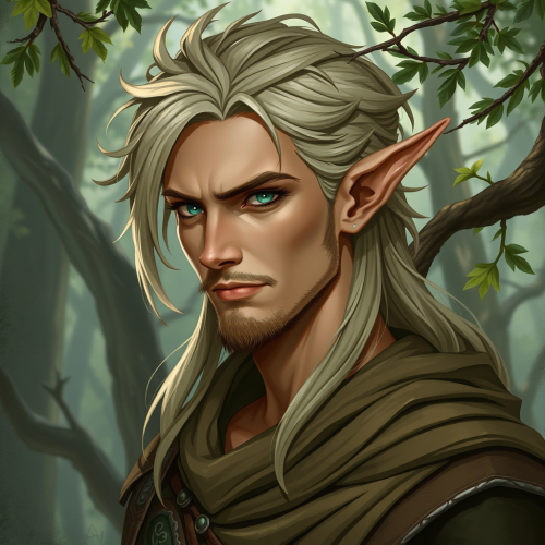 An Eladrin Character in Forest, Critical Role Concept