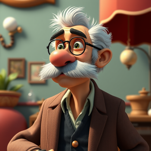 An Elderly Italian Man in Pixar Style An Elderly Italian Man in Pixar Style