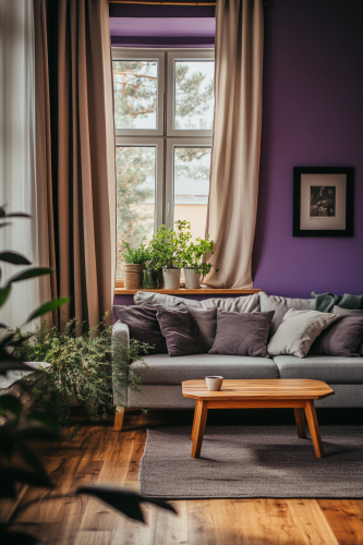 An Elegant Living Room in Poland with Modern Furniture.