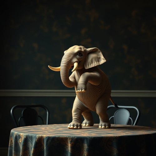 An Elephant Performing Dance on a Table An Elephant Performing Dance on a Table