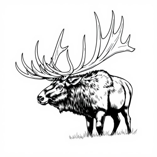 An Elk Bugling Side View T-shirt Design