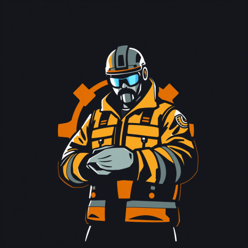 An Engineer Designs Industrial Cyberpunk Logo with Integrity