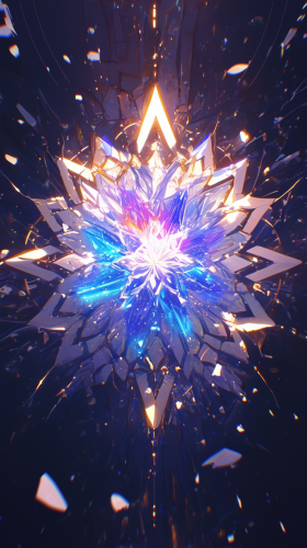 An Imaginative Fire and Ice Snowflake Art