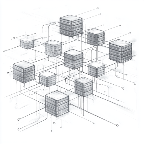 An Interconnected Database Sketch Showing Data Flow