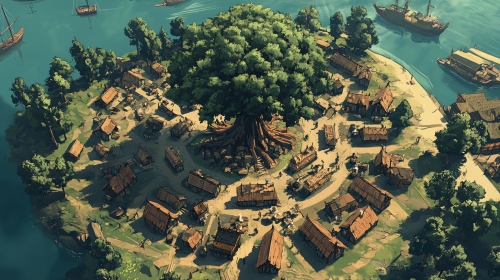 An ancient oak tree in an Anglo-Saxon village