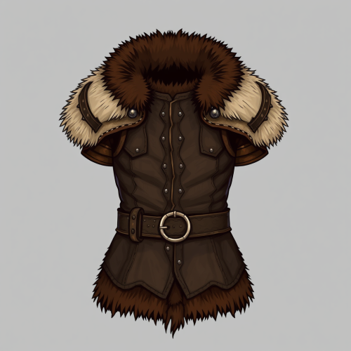 An armor shirt made of hide and furs