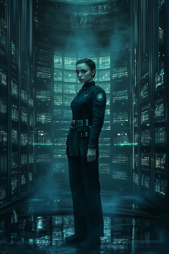 An exhausted imperial librarian in dark uniform
