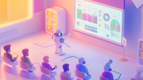 An informative AI robot in modern classroom