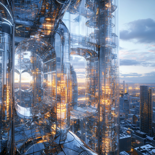 An ultra-detailed crystal-like city in 8K realism