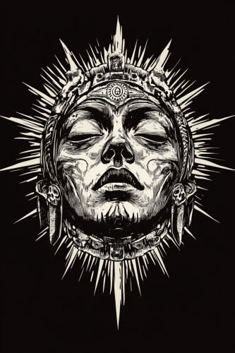 Ancient Aztec Girl T-Shirt Design in Print Style
