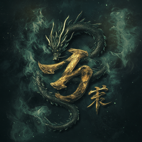 Ancient Dragon Logo with Mystical East Asian Elements