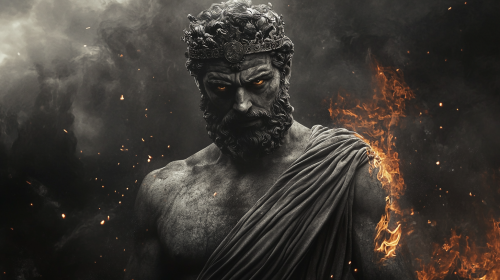 Ancient Greek philosopher with crown, confident and determined. Ancient Greek philosopher with crown, confident and determined.