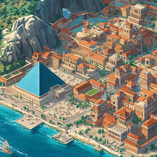 Ancient city with water surrounded by buildings, attractions. Ancient city with water surrounded by buildings, attractions.