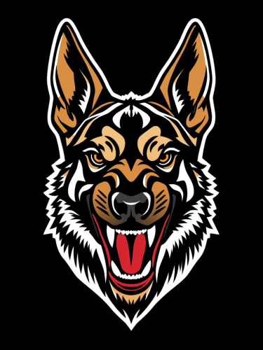 Angry Belgian Malinois Head Vector Logo
