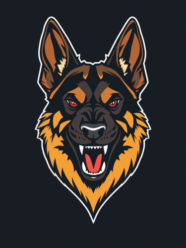 Angry Belgian Malinois Head Vector Logo