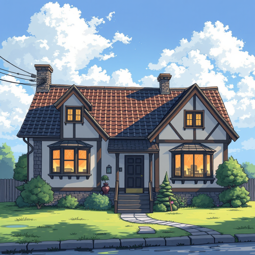 Anime Styled Home Illustration Anime Styled Home Illustration